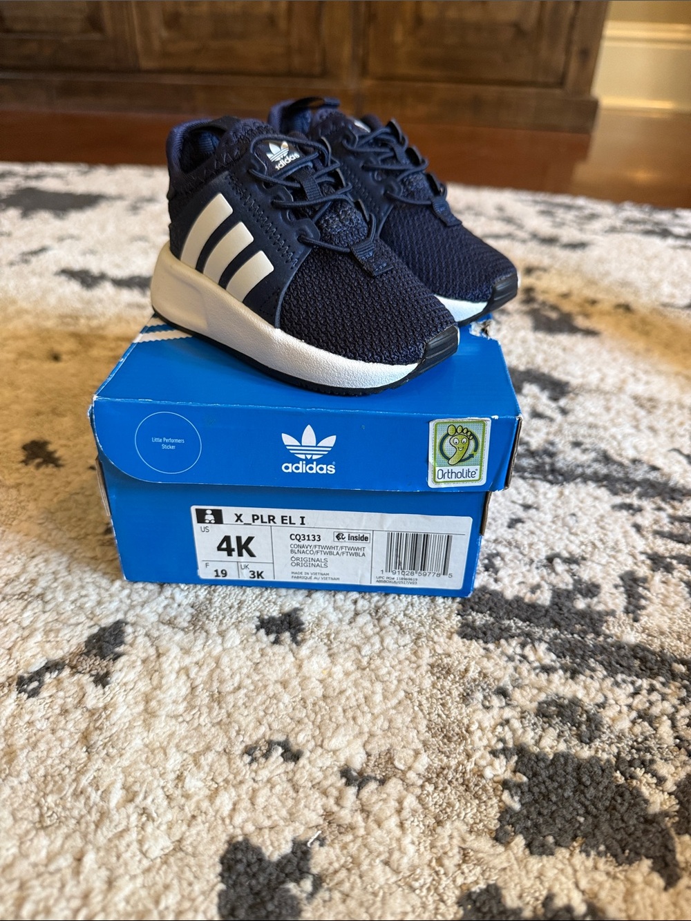 adidas Kids Navy and White Toddler Sneakers
